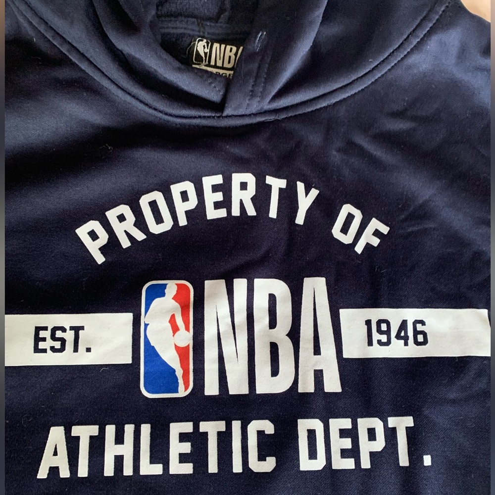 NBA Basketball Association Mens Fleece Lined Navy Blue Hoodie Sportswear